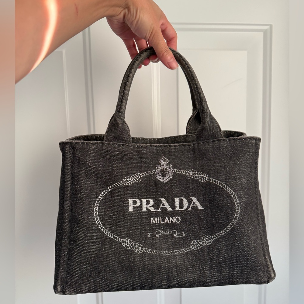 *Sold* Prada canapa in dark gray denim